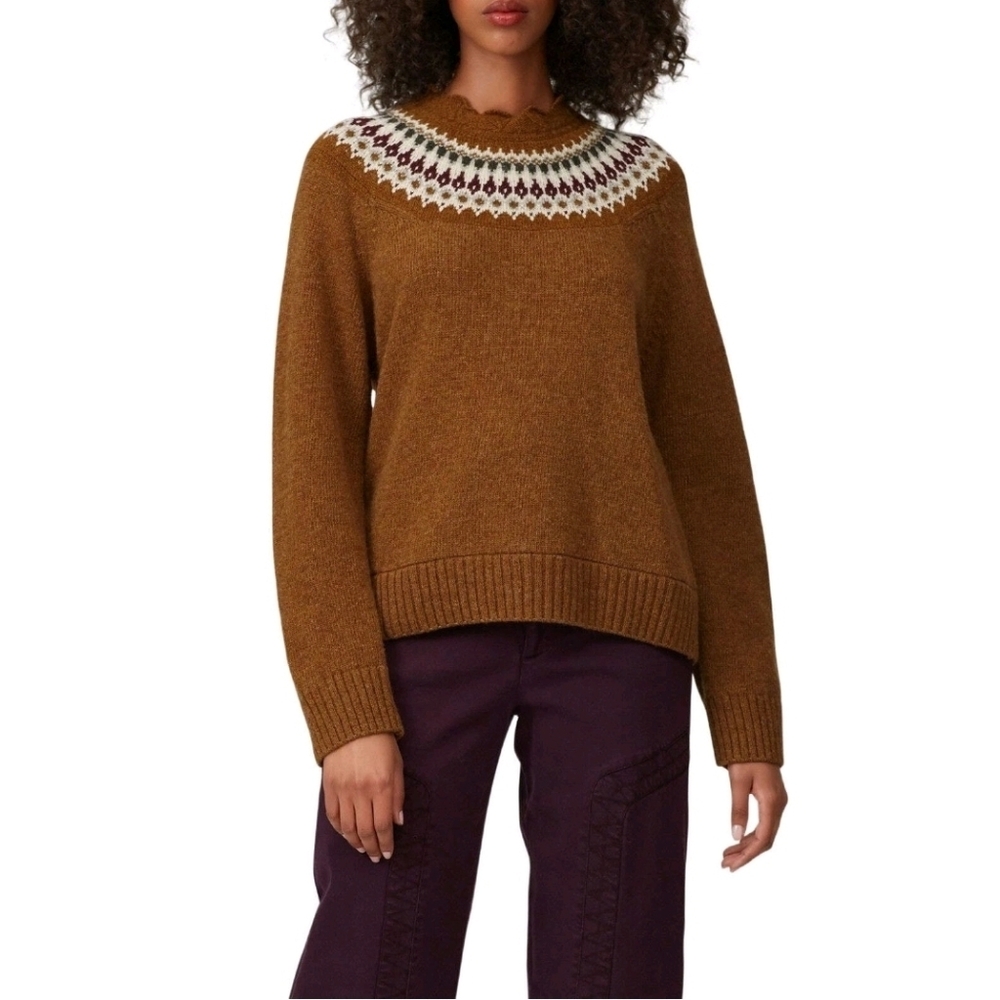 Sea New York Brown Fair Isle Sweater
